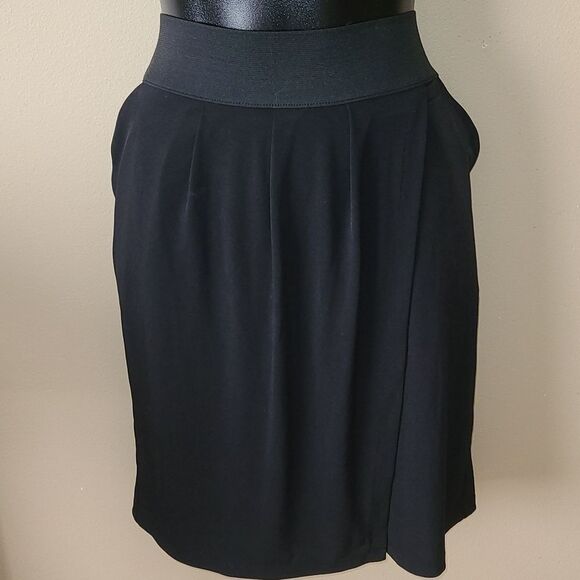 Worthington Black medium Pencil Skirt Stretch Band Waist zip back Womens - Picture 9 of 16